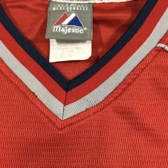 VTG Los Angeles Angels Anaheim Mens Majestic Batting Practice Jersey XL RED MLB - Picture 4 of 7